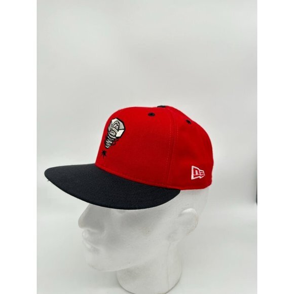 VTG New Era Hat Adult 7 5/8‎ Red Lancing Lugnuts MiLB Wool Baseball Cap Mens NEW - Picture 3 of 6